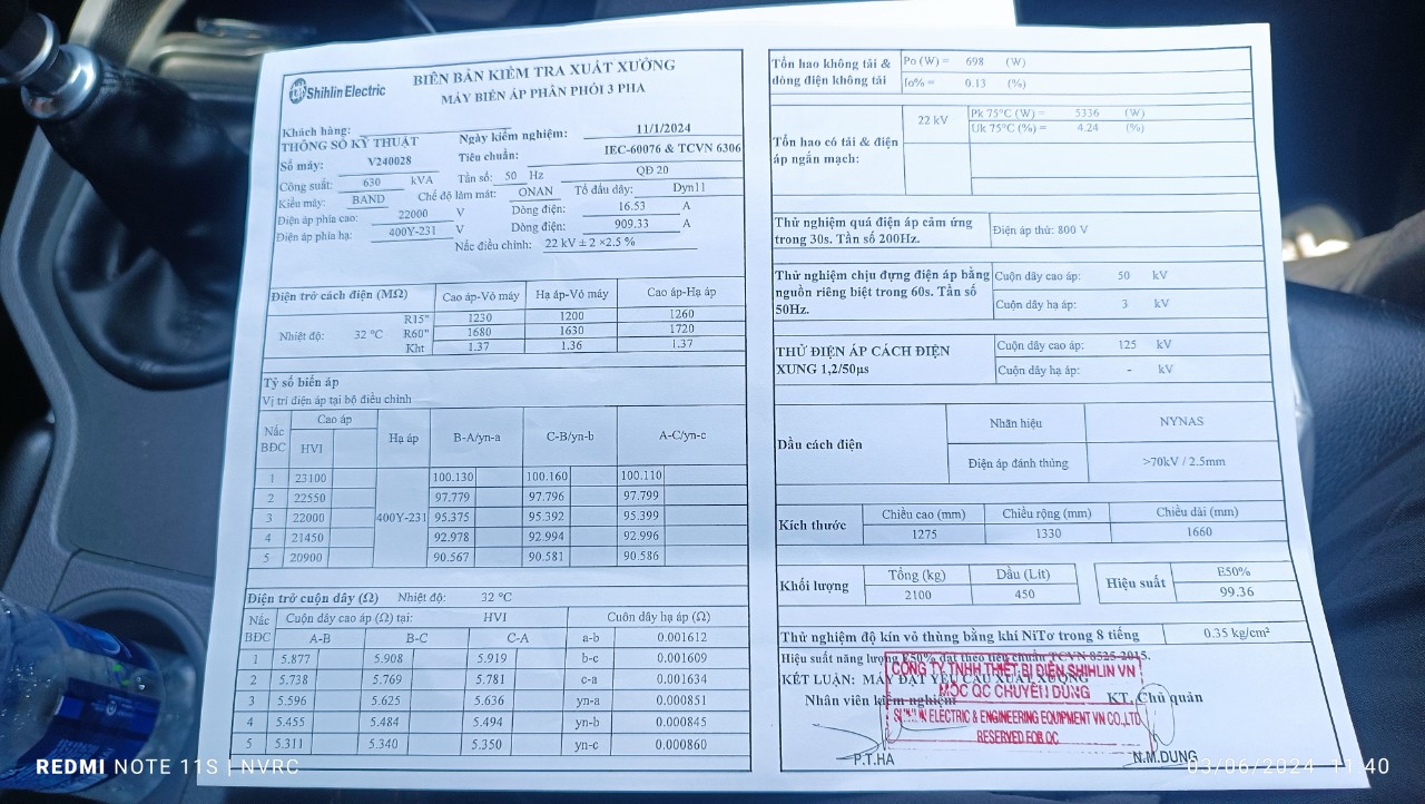 Bàn Giao Máy Biến Áp 630kV và Tủ Điện 240kV Cho Công Ty CP Nguồn Lực Nam Việt z5502586523195 ccb9b0dbfe5ebbdb10f66a6000af136d